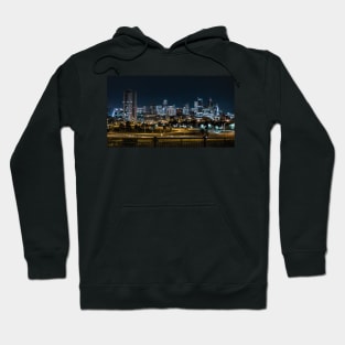 Denver Colorado Skyline at Night Hoodie